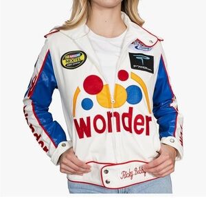 Women's Racing Jacket - White and Blue